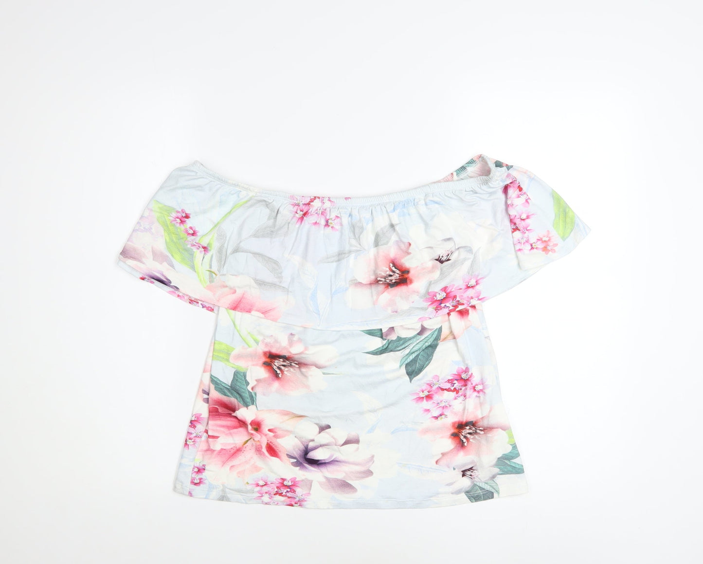Lipsy London Women's Floral Off Shoulder Top UK 16 Viscose Blend