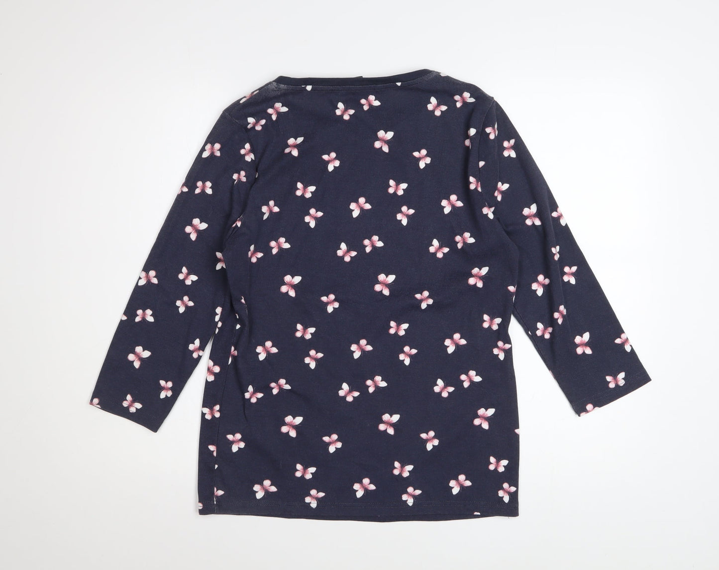 Bonmarché Women’s Blue Floral Beaded 3/4 Sleeve T-Shirt Size 14