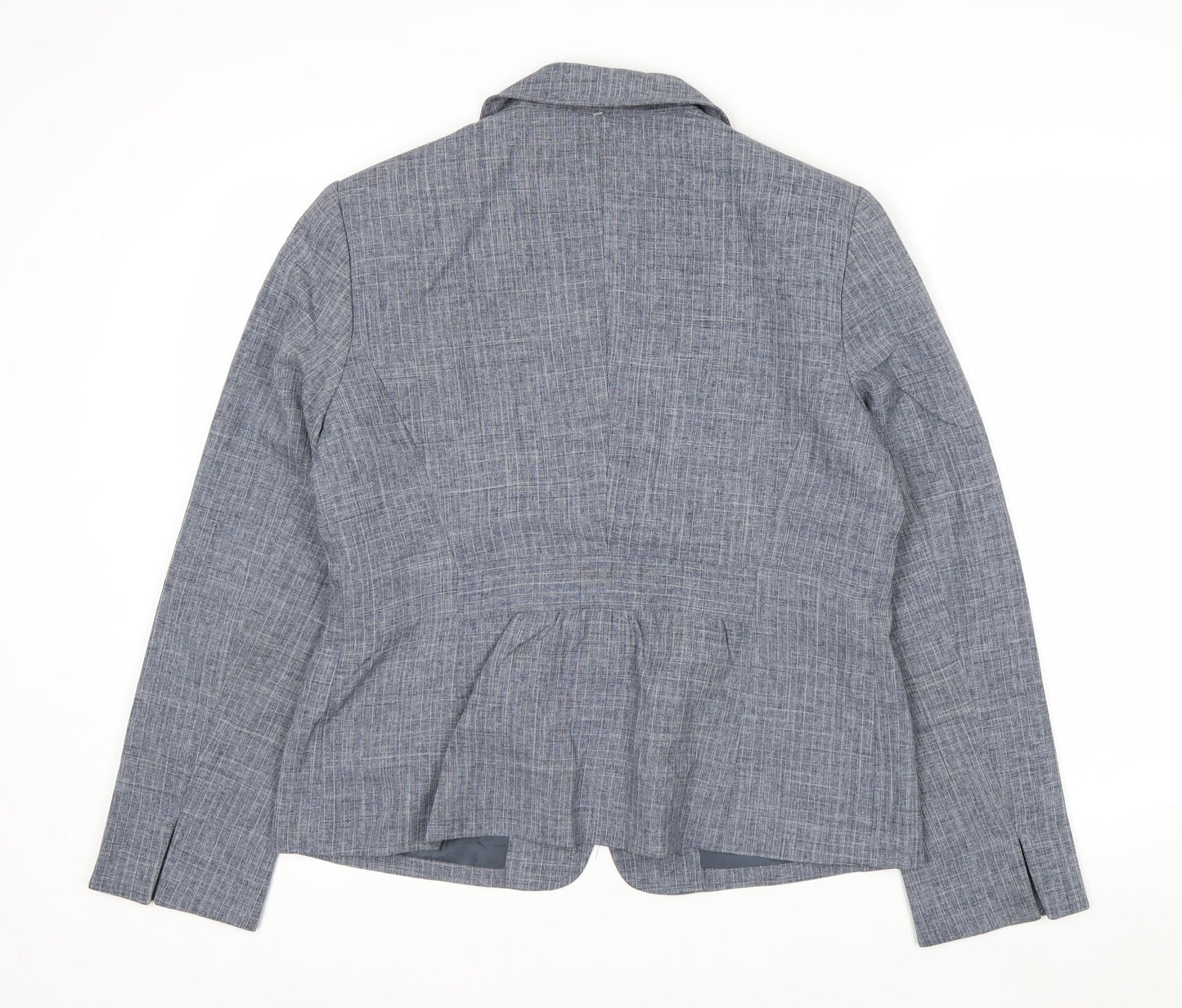 Jones Wear Women Grey Checked Suit Jacket Size 12 Classic Fit