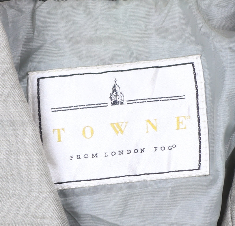 Towne from London Fog Womens Beige Trench Coat Size 8 Belted Classic Style