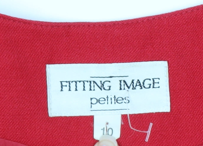 Fitting Image Petites Red Pure New Wool Blazer Womens Size 10 Classic Fit