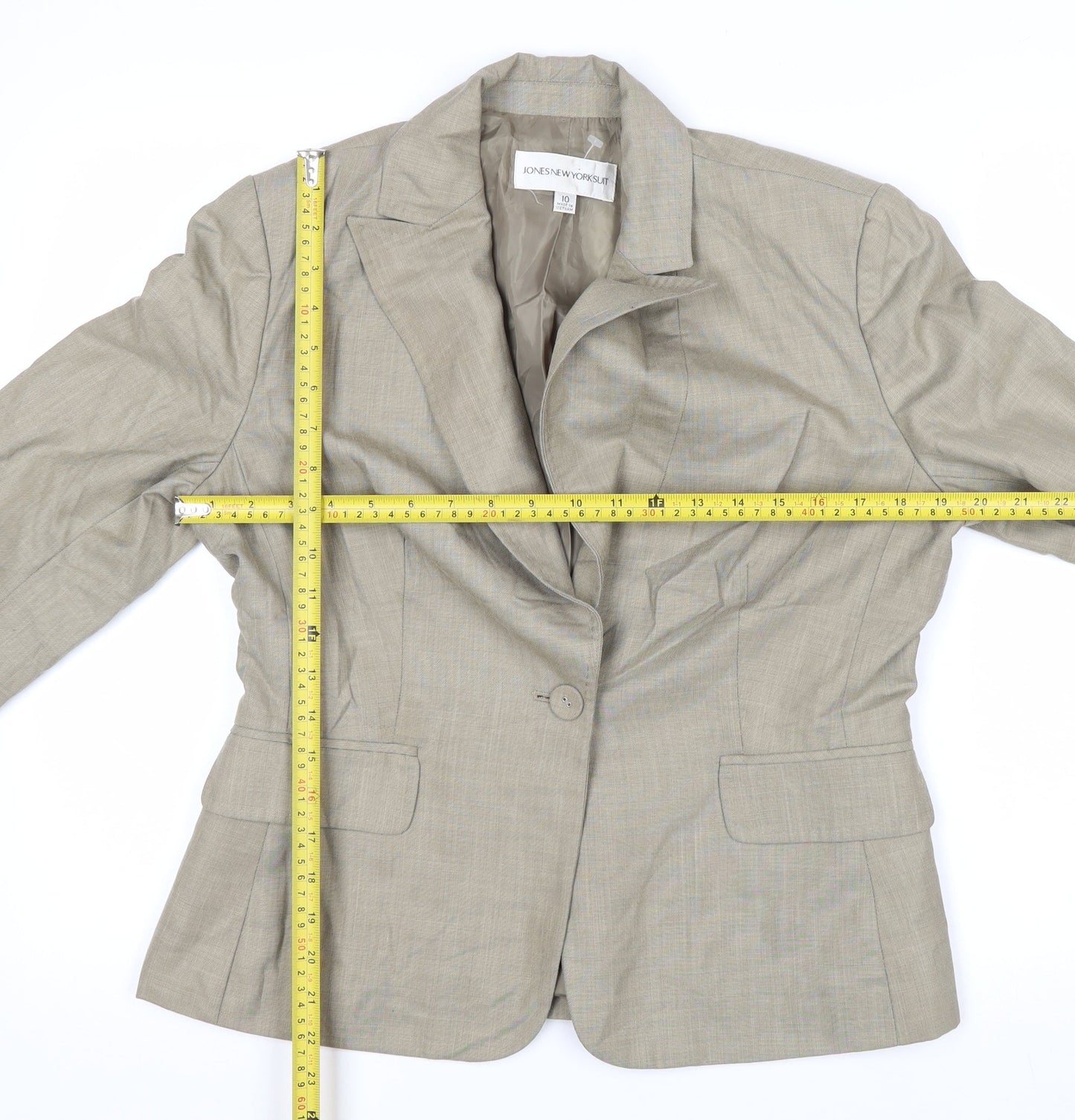 Jones New York Suit Beige Women's Size 10 Single-Breasted Blazer