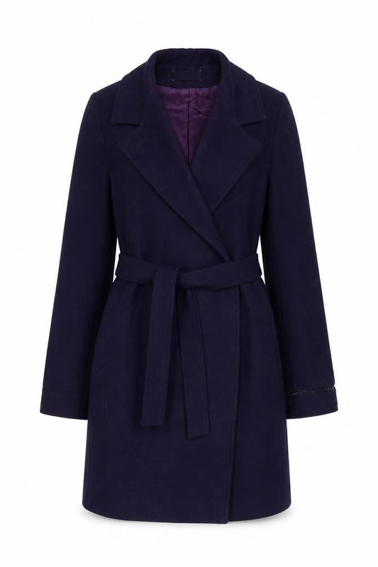 Forecaster of Boston Womens Blue Wool Belted Overcoat Size 6