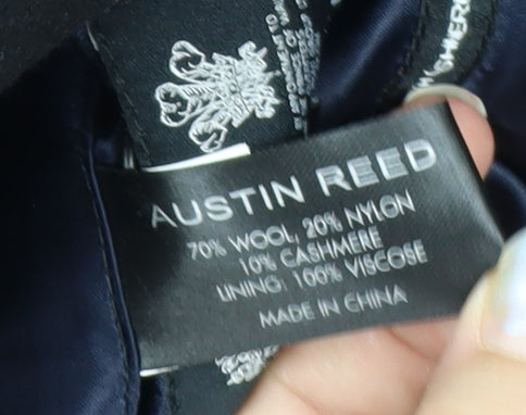 Austin Reed Men's Black Wool Cashmere Pea Coat Size 40R