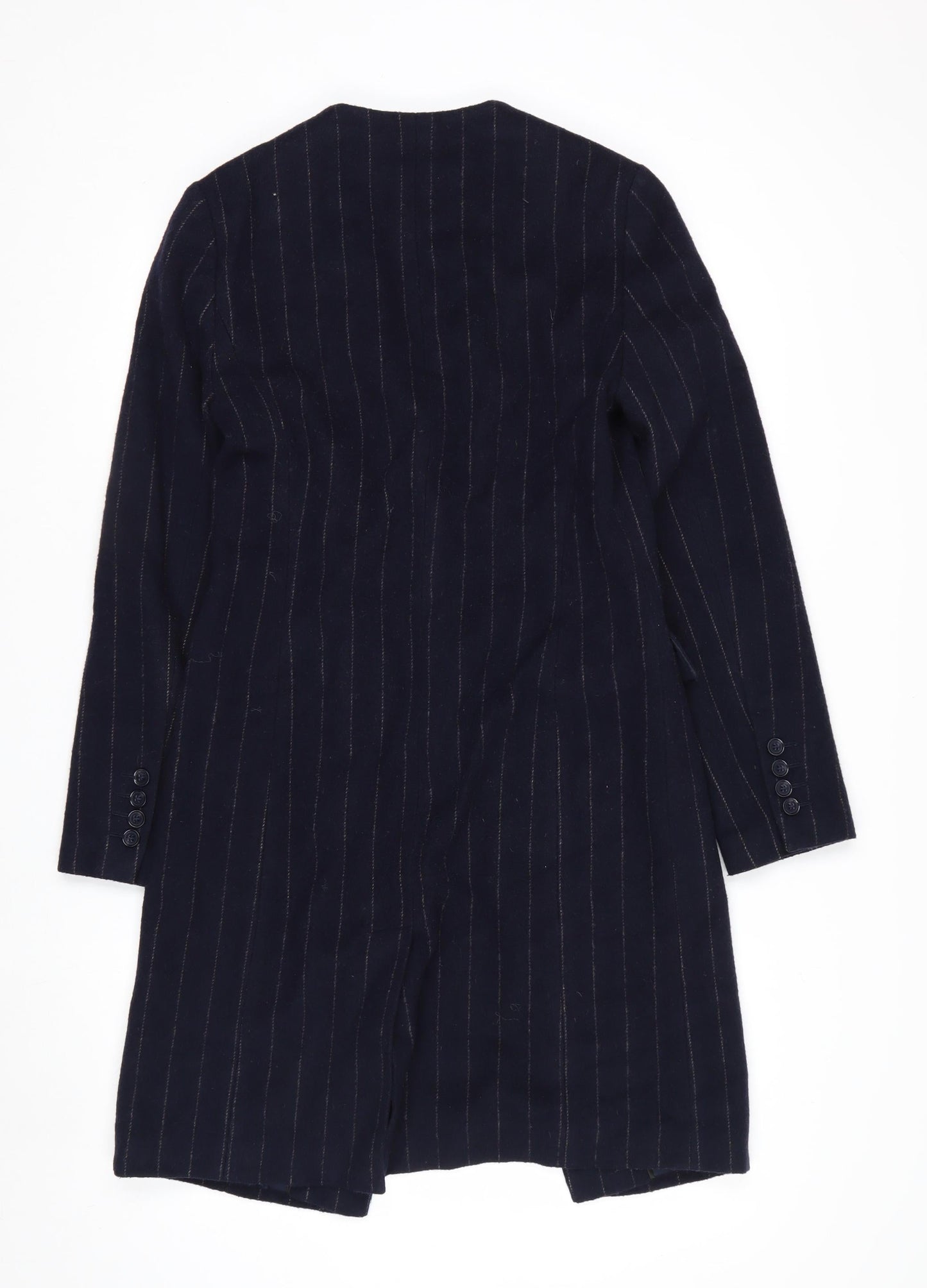 Marks and Spencer Women Black Wool Blend Striped Blazer Size 8