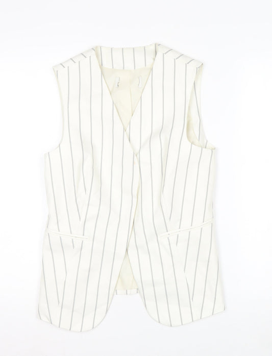 Marks and Spencer Womens Ivory Striped Sleeveless Tunic Blouse UK 6