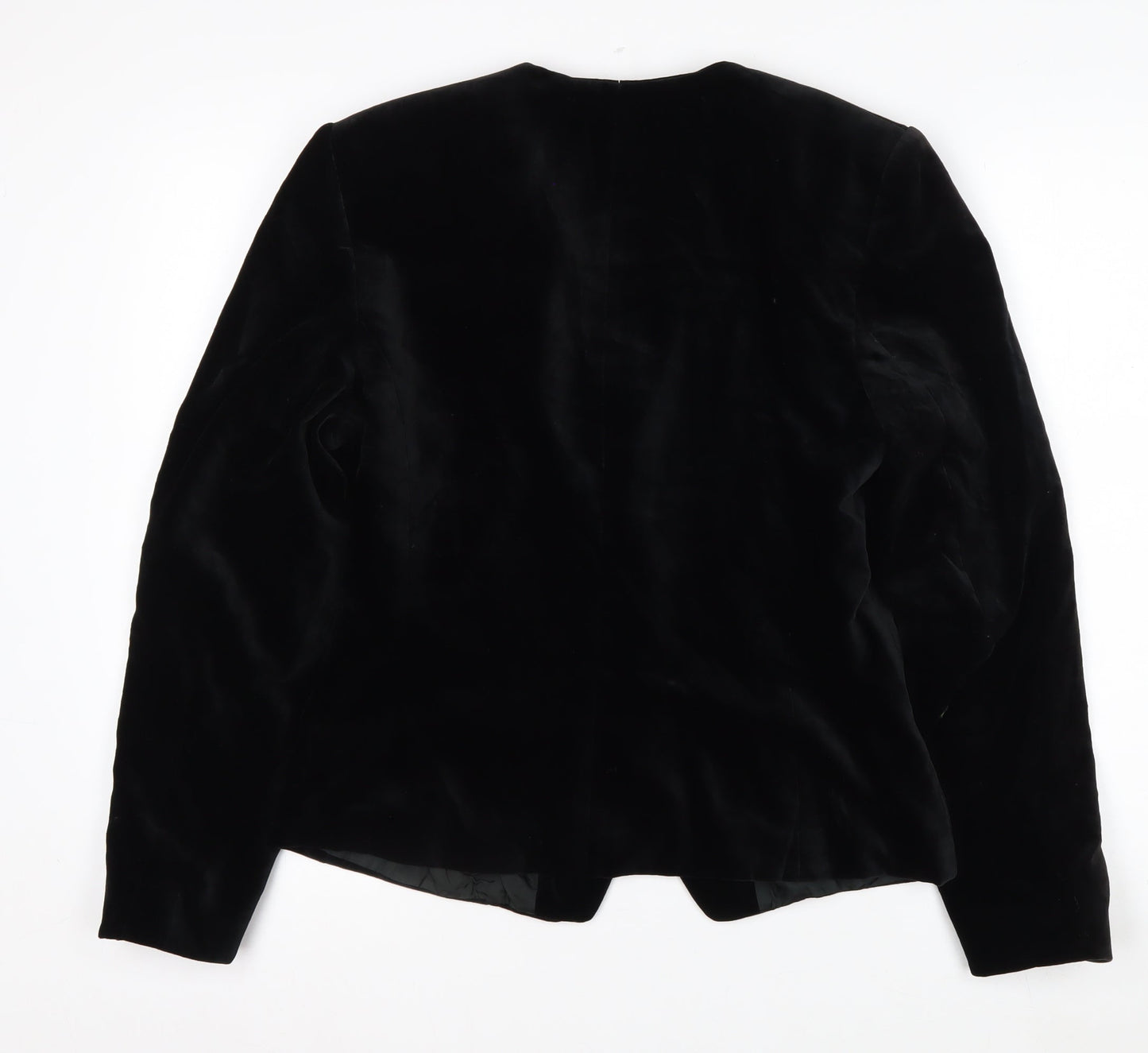 Birgitta Womens Black Velvet Tailored Blazer Size 10 Classic Elegant