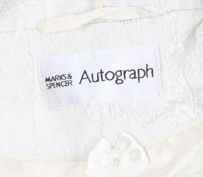 Marks and Spencer Autograph Women Ivory Textured Blazer Jacket UK 22