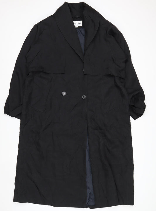 J.M. Joss Women's Black Petite 10 Long Overcoat Polyester Lined Classic Style