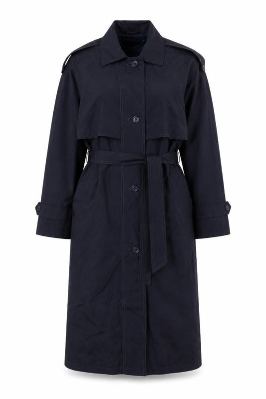 Thunder Bay Women's Blue Polyester Long Trench Coat Size 8