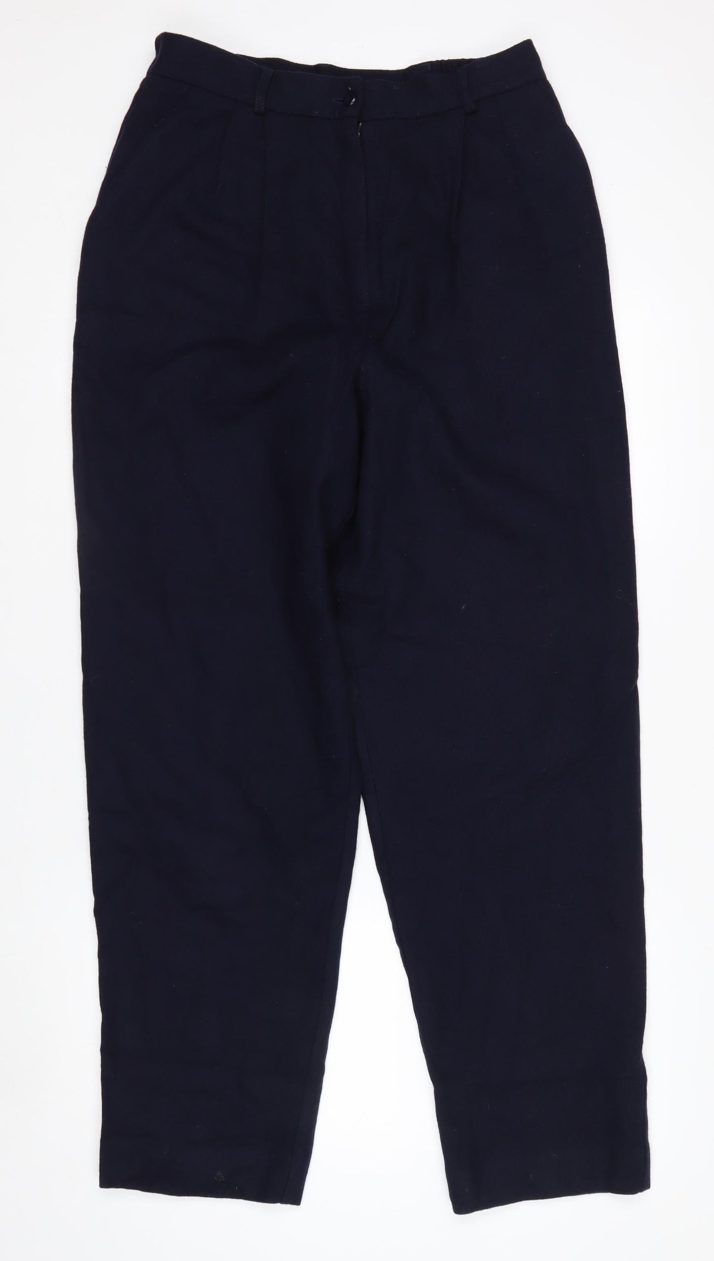 Worthington Women Navy Wool Trousers Size 14 Tall Lined Classic Workwear