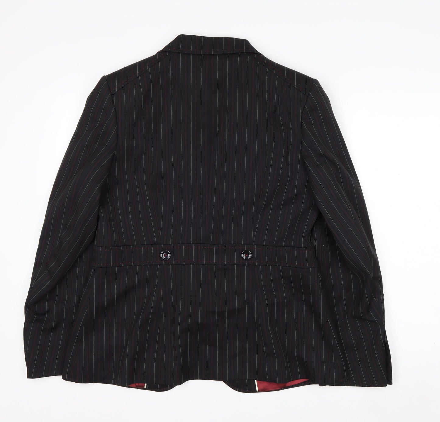 Next Women's Black Pinstripe Blazer Size 16 Classic Workwear Jacket