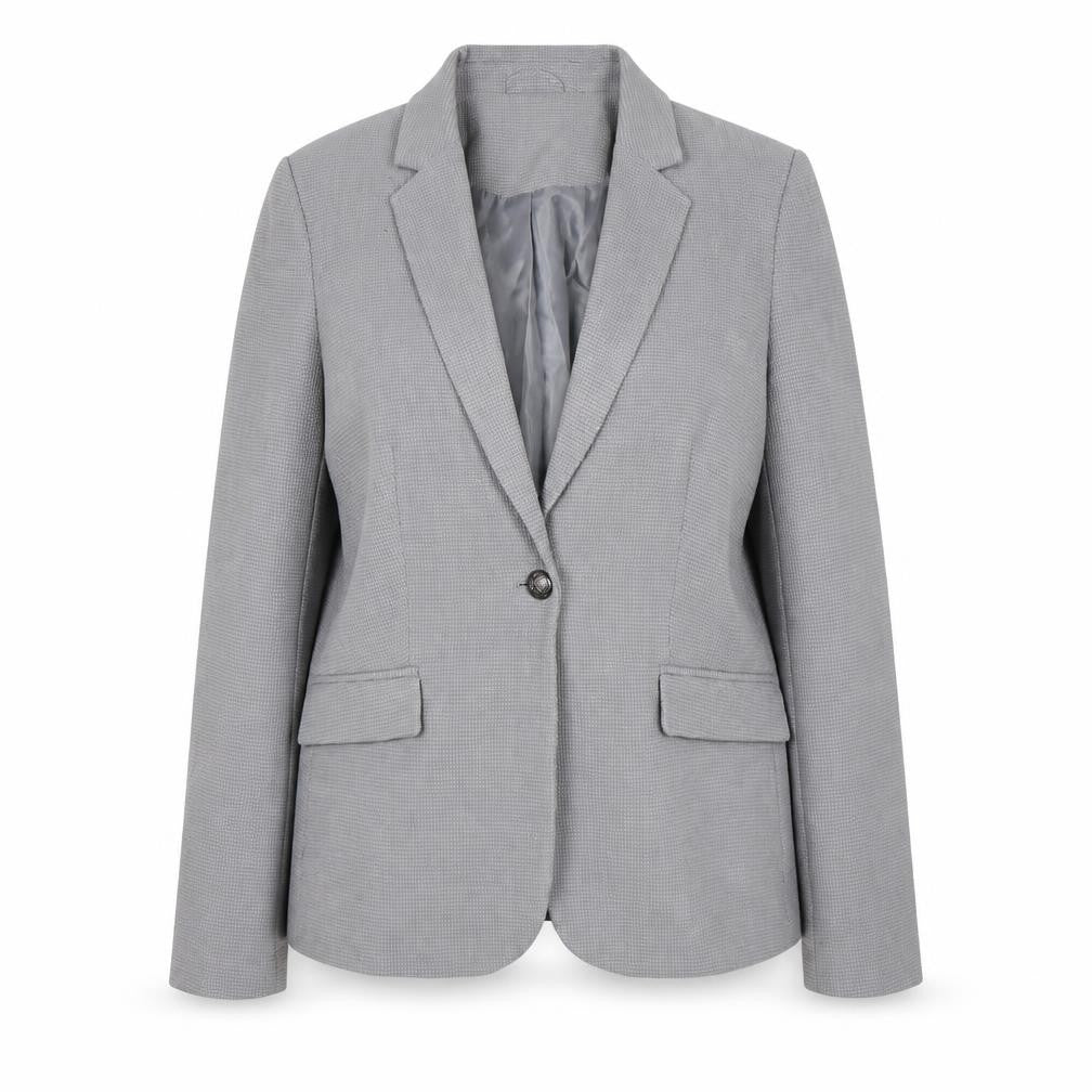 Front view of Long Tall Sally Women's Grey, size 16, Classic Tailored Blazer