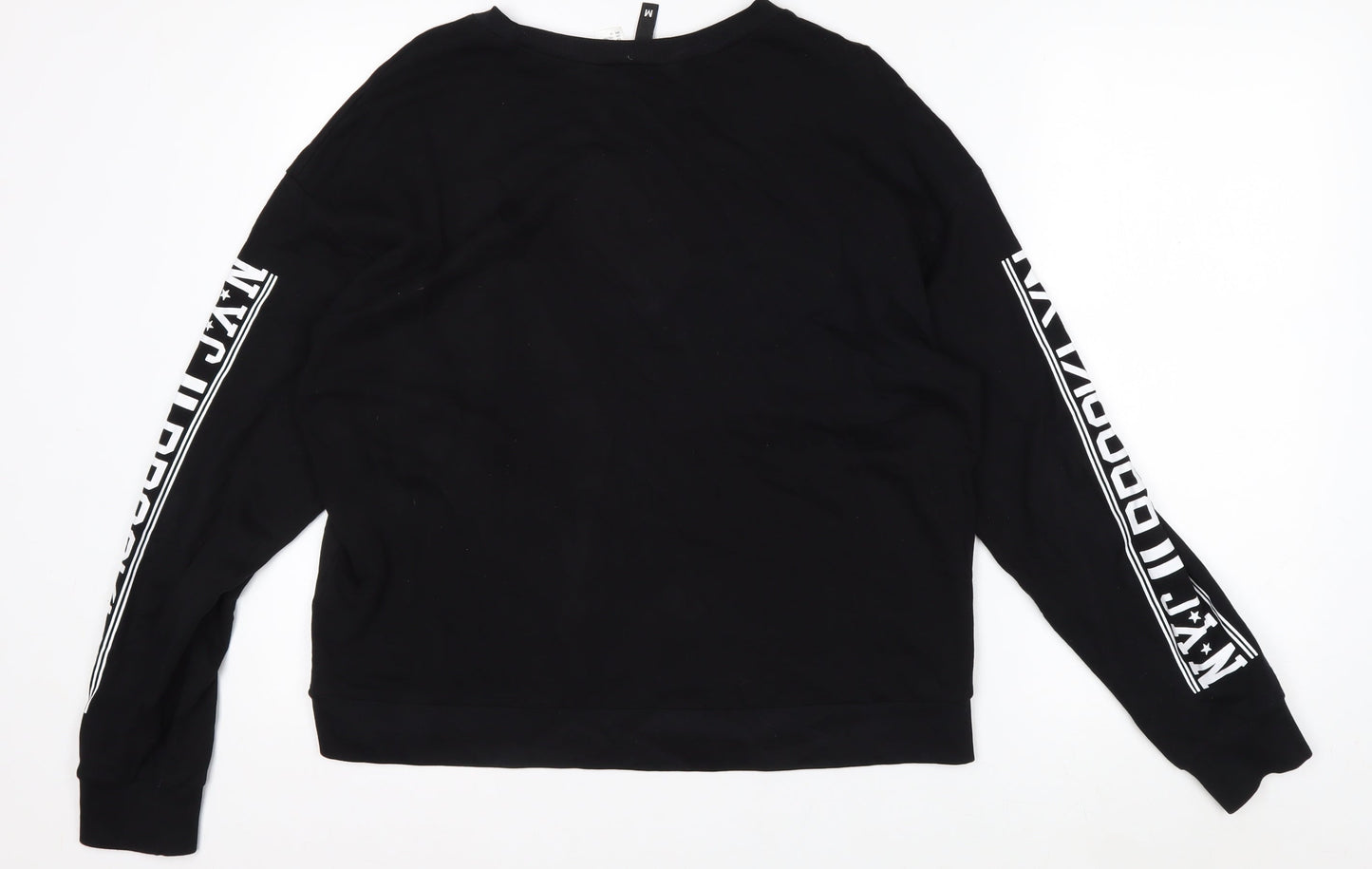 H&M Men’s Black NYC Graphic Long Sleeve Cotton Casual Top M
