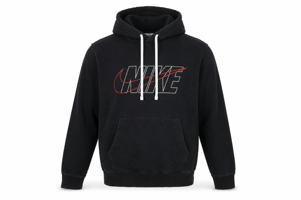 Nike Men's Black Pullover Hoodie M Logo Fleece Sweatshirt