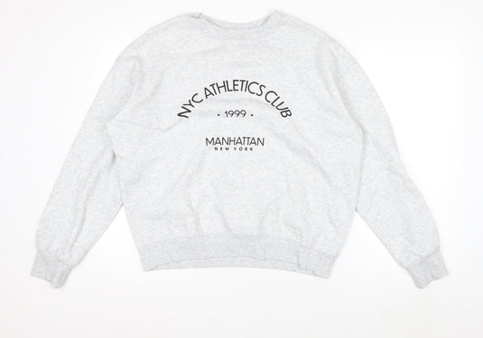 H&M Womens Grey NYC Athletics Club Sweatshirt Size S Cotton Blend