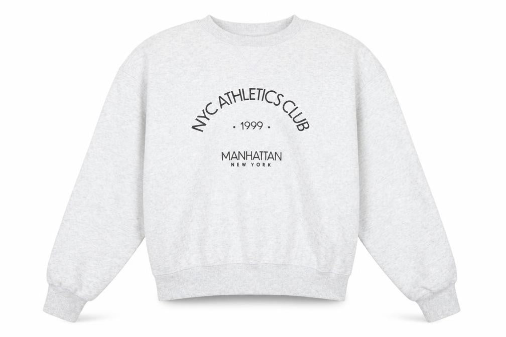 H&M Womens Grey NYC Athletics Club Sweatshirt Size S Cotton Blend
