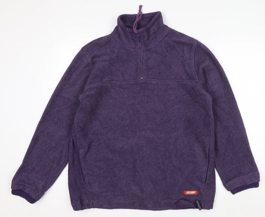 Joie de Vivre Women's Purple Fleece 1/4 Zip Pullover Sweatshirt Size L