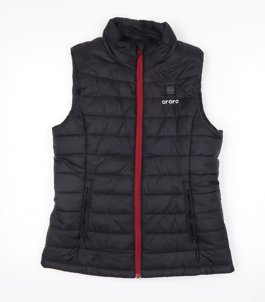 Ororo Women's Black Heated Quilted Waistcoat Bodywarmer Size S