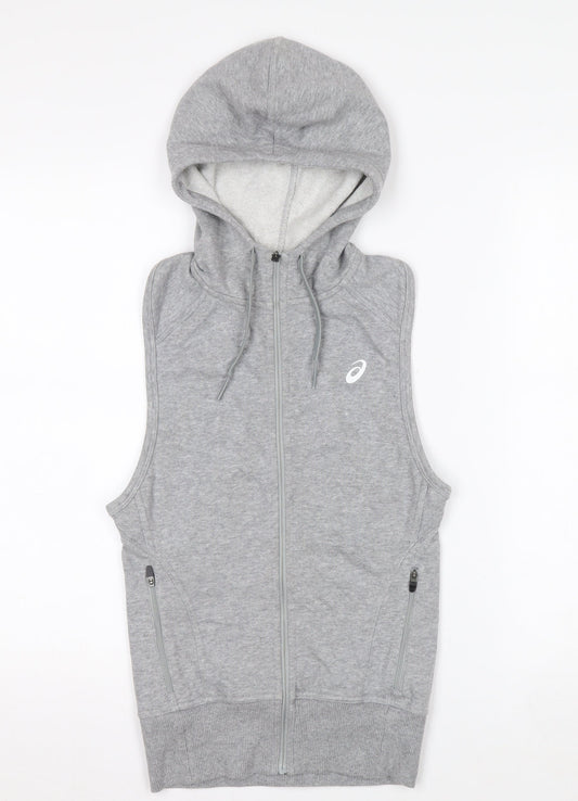 ASICS Women's Grey Full Zip Hoodie Vest XS Lightweight Activewear