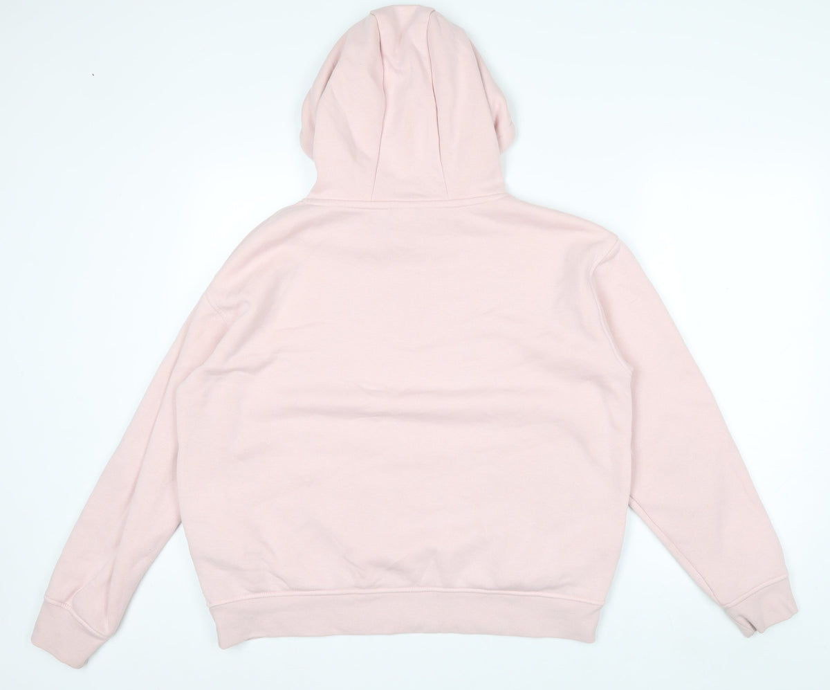 Close-up detail of Disney Women Pink Winnie the Pooh Pullover Hoodie, size M, 12/14