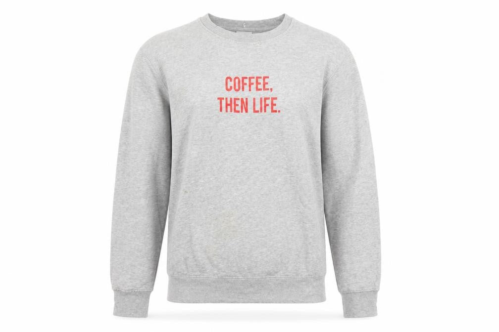 Rock Mens On Ruby Grey L Pullover Sweatshirt Coffee Quote