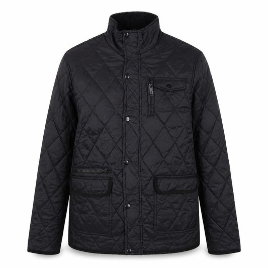 Peacocks Men's Black Quilted Mid-Length Jacket Size M
