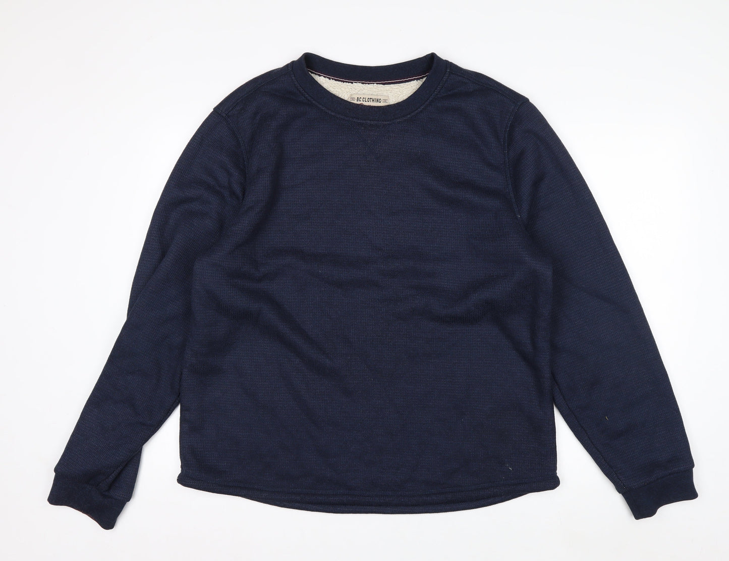 B.C. Clothing Men's Blue XL Pullover Fleece Lined Sweatshirt