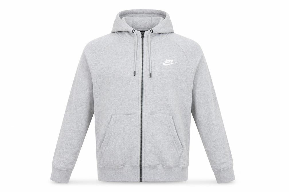 Nike Men’s Grey Full Zip Hoodie S Regular Fit Lightweight Fleece
