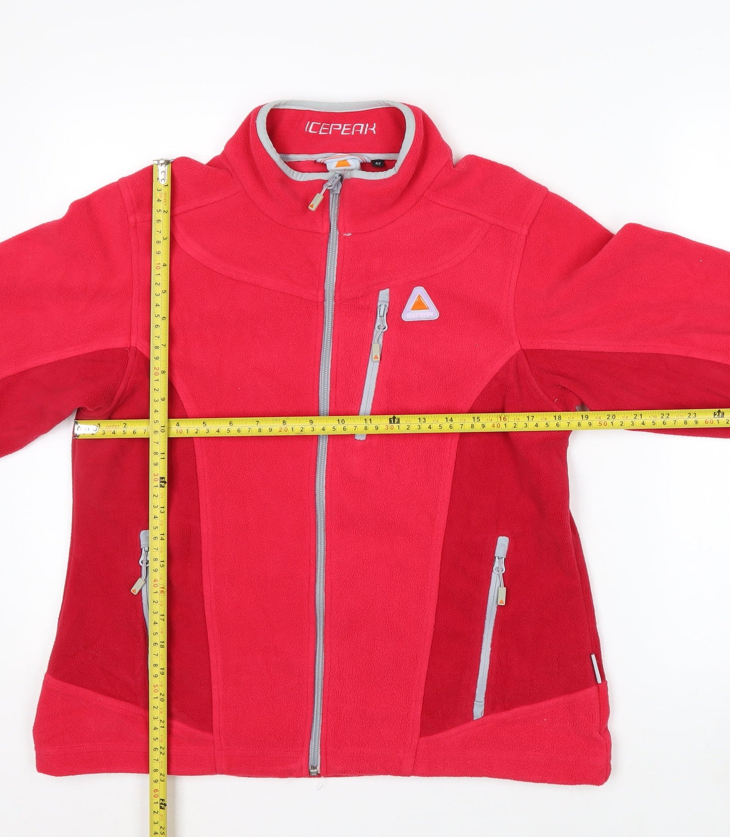 Icepeak Womens Red Fleece Full Zip Outdoor Jacket Size 14