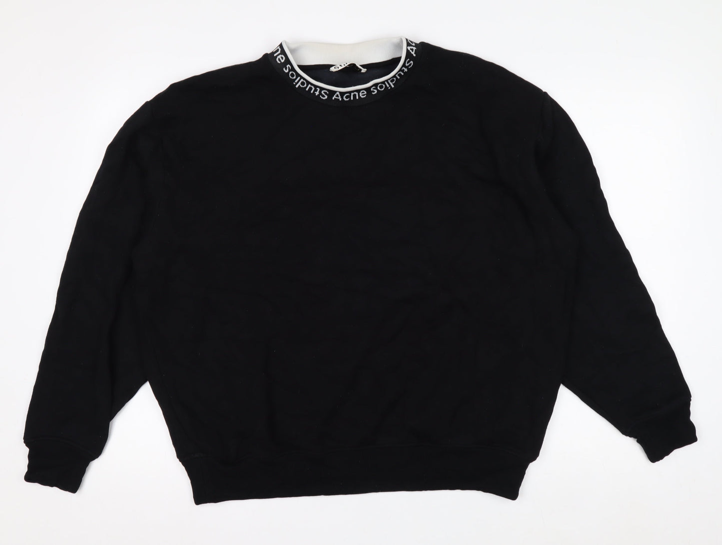 Acne Studios Men's Black Logo Crew Neck Sweatshirt Size M