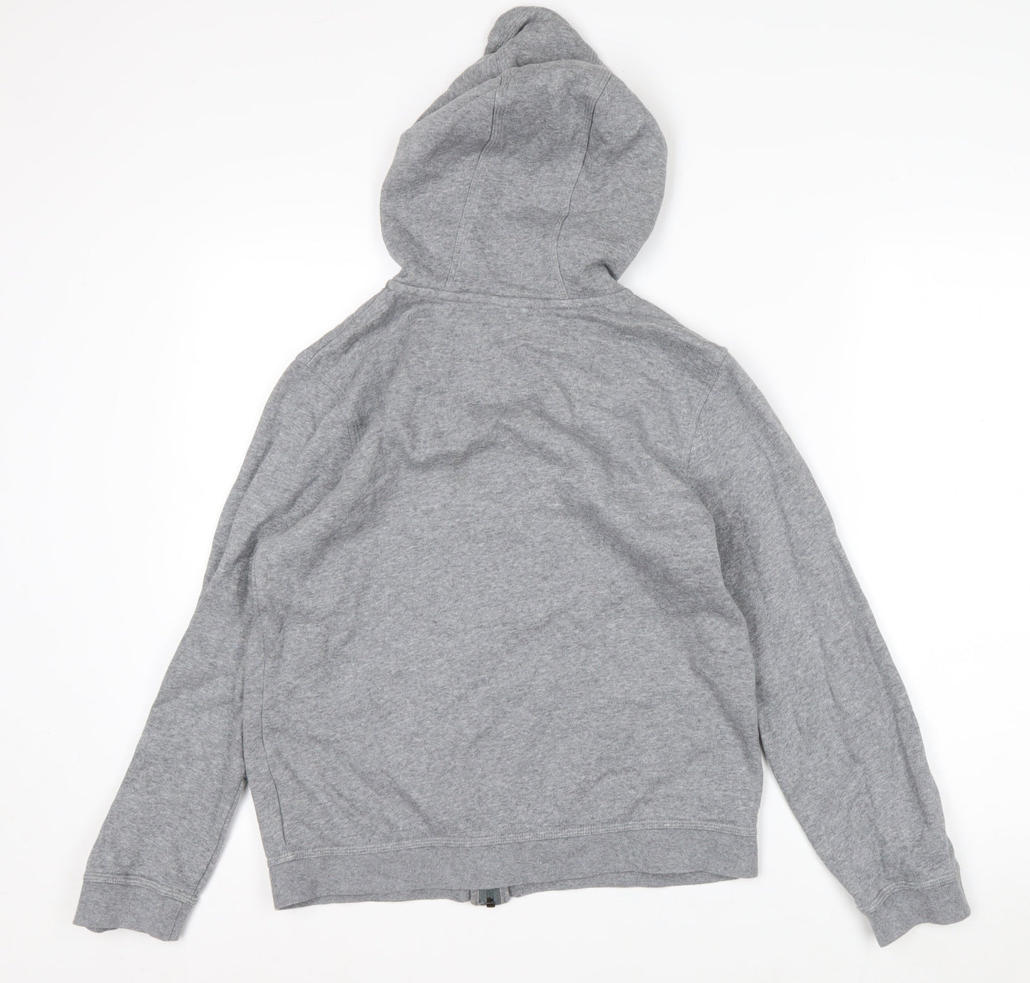 Nike Boys Grey Full Zip Hoodie Size 147-158cm Cotton Blend Sportswear