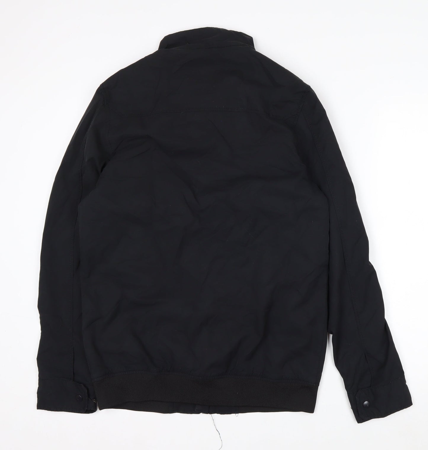 F&F Men’s Black Cotton Nylon Bomber Jacket Size S Regular Fit