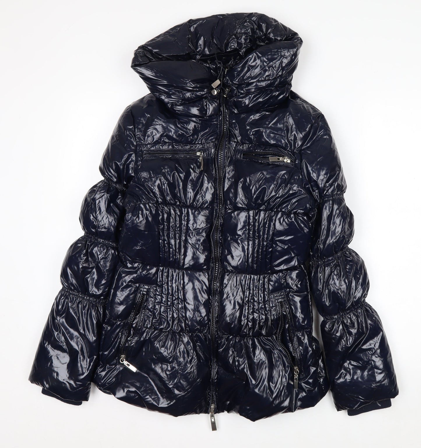 Sosina Women's Blue Puffer Jacket Size 16 Hooded Winter Coat