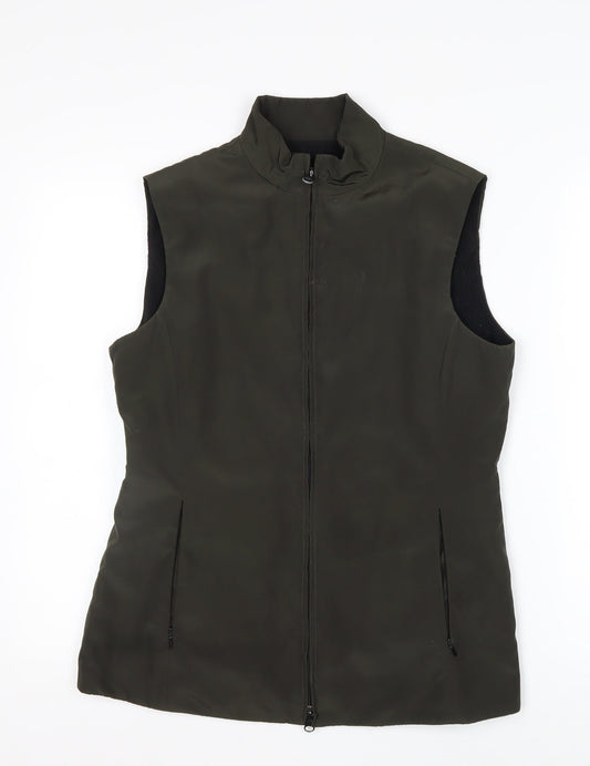 Planet Womens Green Size 8 Sleeveless Zip Waistcoat Bodywarmer