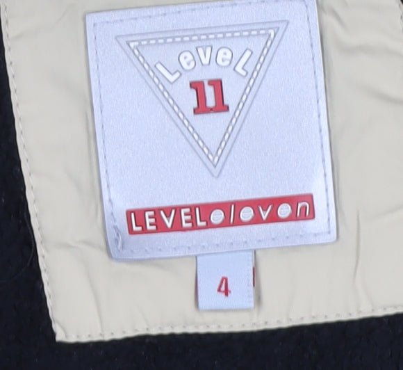 Level Eleven Boys Beige Hooded Puffer Jacket 4 Years Lined Winter Coat