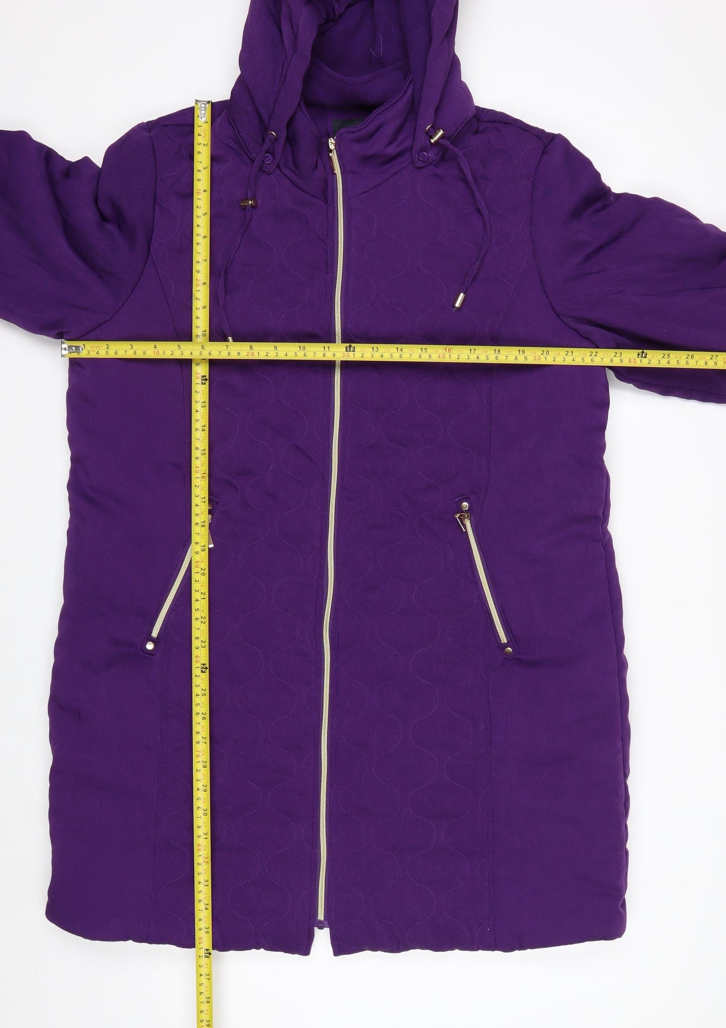 Isle Women’s Purple Long Hooded Puffer Coat Size 16
