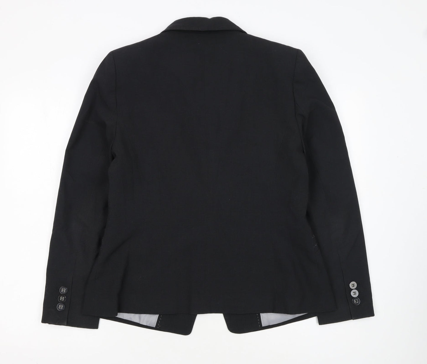 Marks and Spencer Women Black Size 14 Regular Fit Blazer Jacket