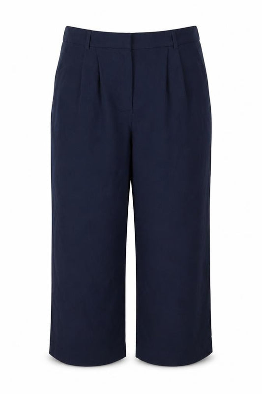 Abercrombie & Fitch Womens Navy Blue Cropped Trousers Size 18S