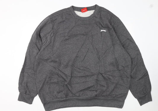 Slazenger Men's Grey 3XL Pullover Sweatshirt Crew Neck Fleece