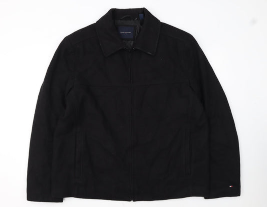 Tommy Hilfiger Men's Black XL Cotton Full Zip Jacket