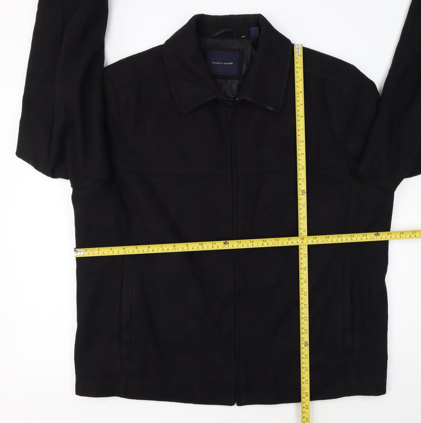 Tommy Hilfiger Men's Black XL Cotton Full Zip Jacket