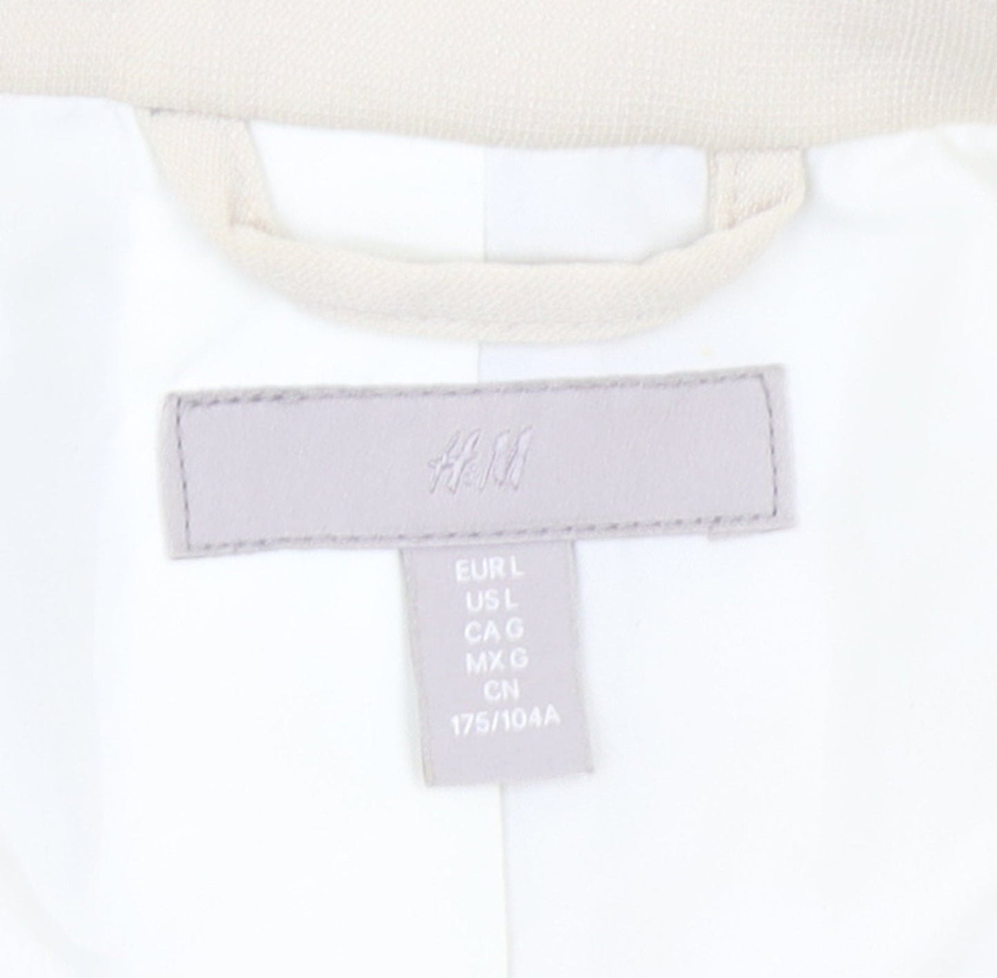 H&M Women Beige Double-Breasted Blazer Jacket Size 14 Regular