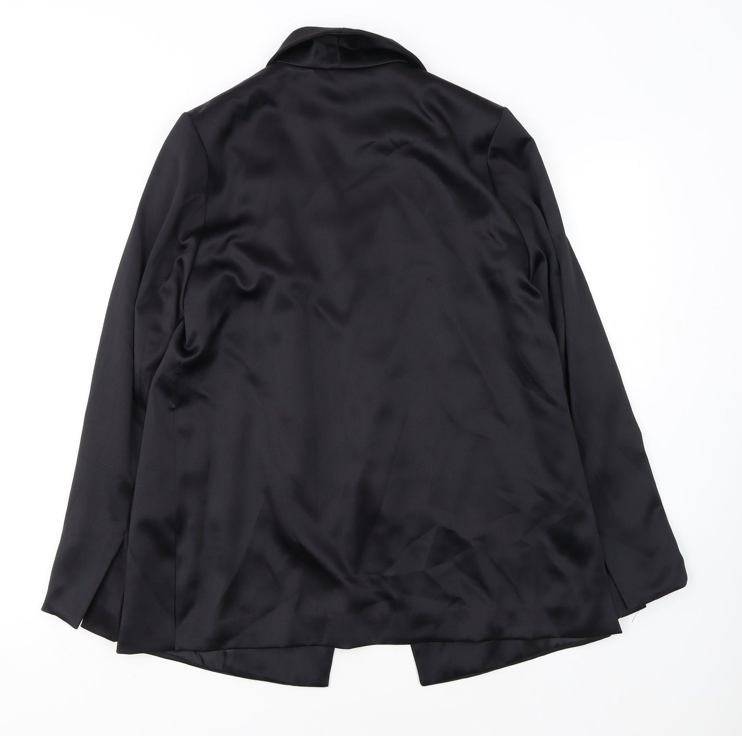 H&M Women Black Size 14 Shawl Collar Single-Breasted Blazer