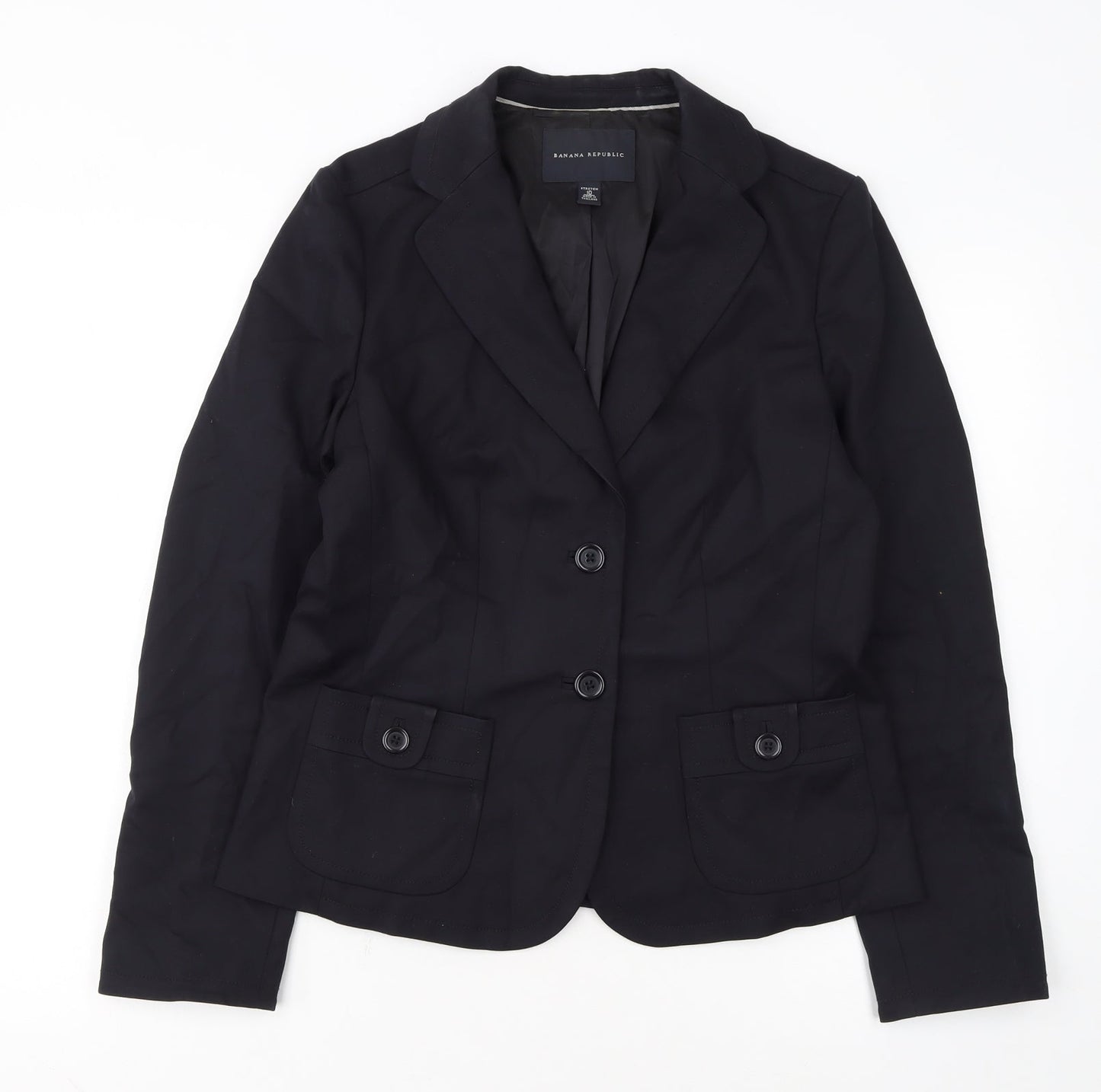 Banana Republic Women's Black Size 10 Stretch Two-Button Blazer
