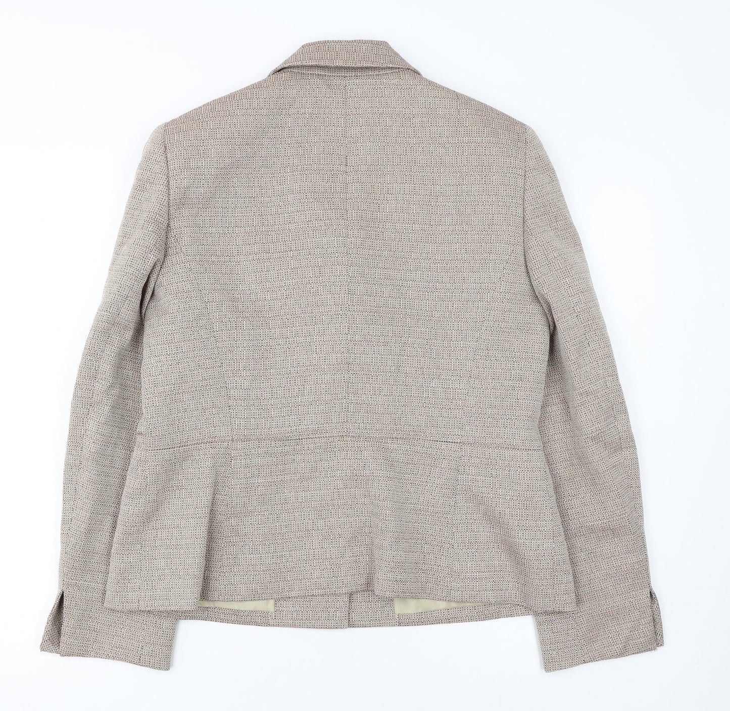 Le Suit Separates Beige Woven Blazer Women Size 12 Classic Two-Button