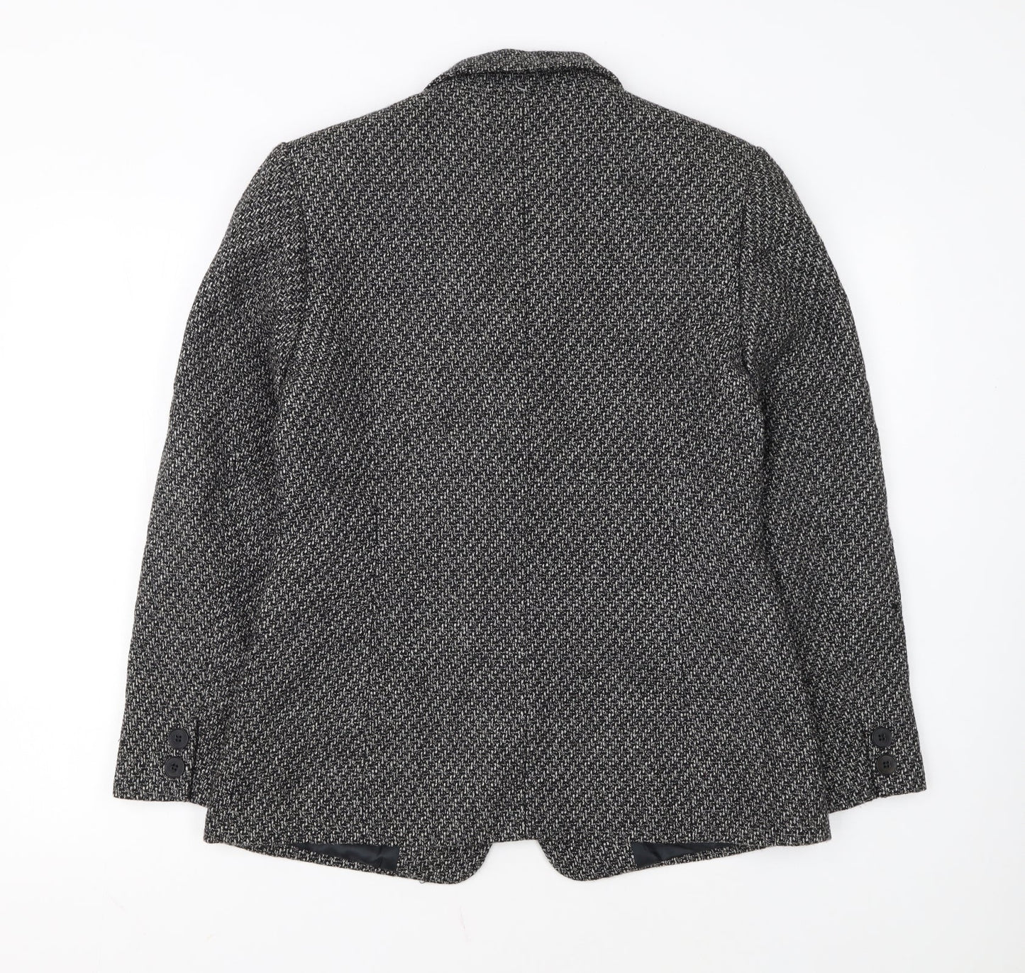 Talbots Women's Grey Wool Tweed Blazer Jacket Size 10 Single Breasted