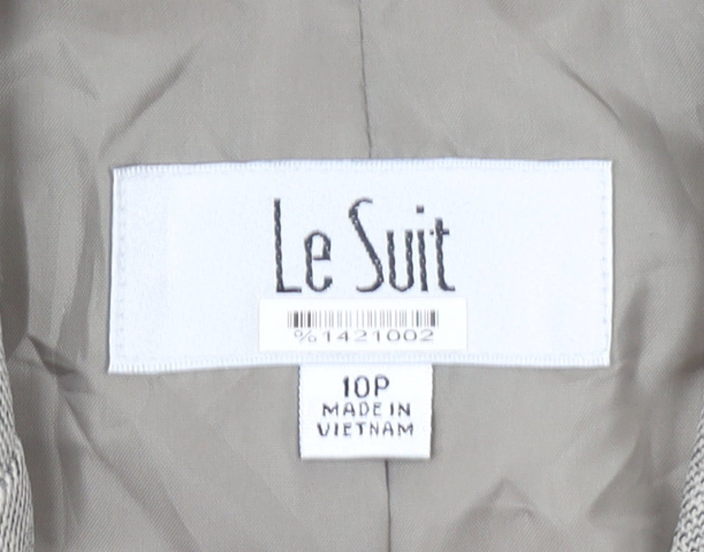Le Suit Womens Beige Petite Blazer Jacket Size 10P Two-Button Workwear
