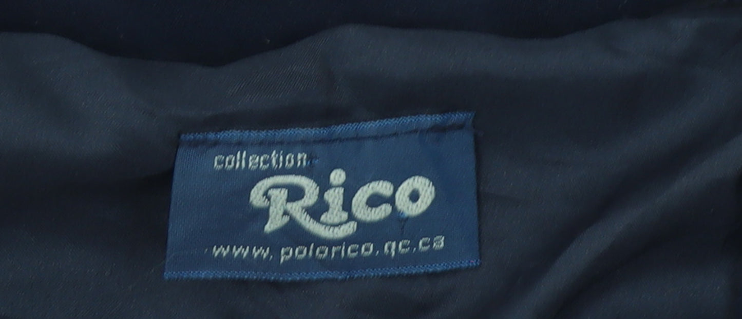 Rico Girls Blue Polyester Mid-Length Buttoned Coat 15-16 Years