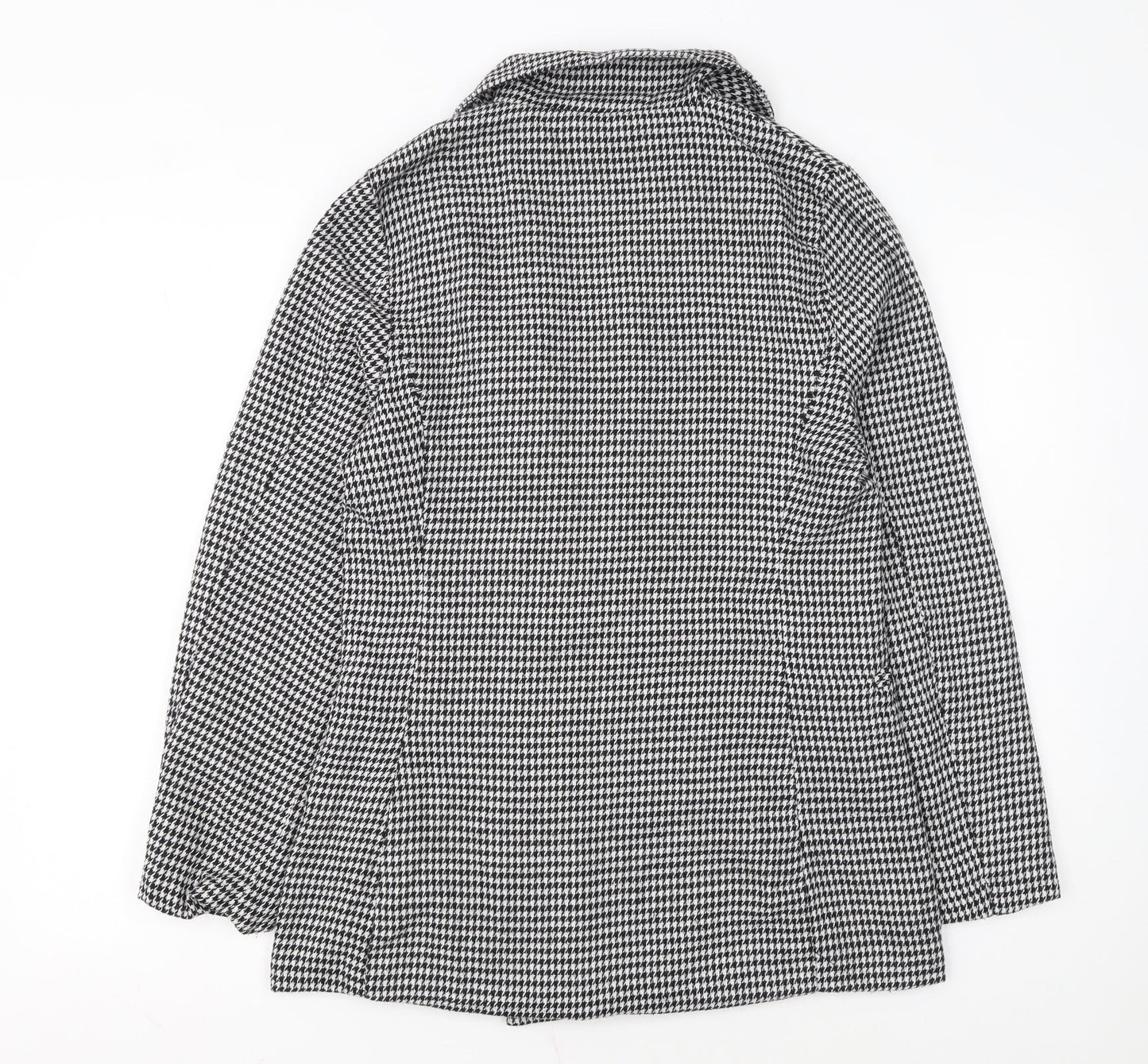 Parisian Women Black & White Houndstooth Double-Breasted Blazer Size 12